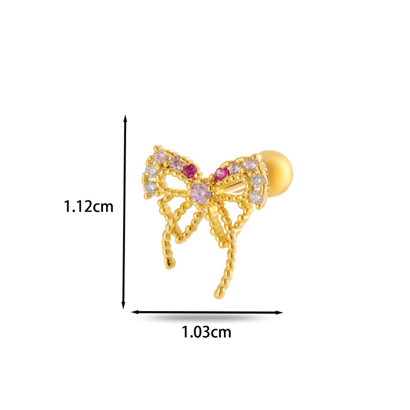 Fashion Versatile Bowknot Stud Earring for Women Girls Trend Exquisite Bow Piercing Ear Bone Stud Jewelry Accessories Gifts