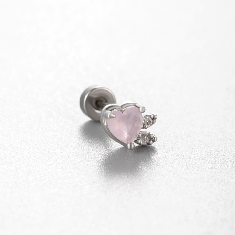 1PC Stainless Steel ear Helix Tragus Cartilage Earring Piercing Jewelry Heart Butterfly Cubic Zirconia Screw Back Stud Earrings