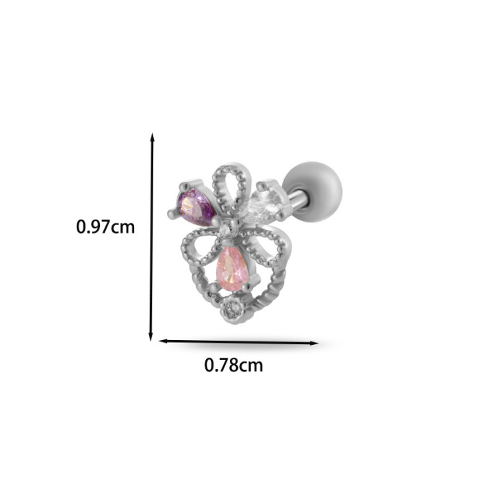 1PC Opal Stone Internally Threaded Helix Earring Labret Lip Stud for Cartilage Tragus Body Jewelry