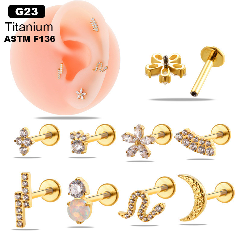 1PC Stainless Steel Crystal Flower Mini Zircon Cartilage Stud Earrings for Women Helix Tragus Piercing Charming Party Jewelry