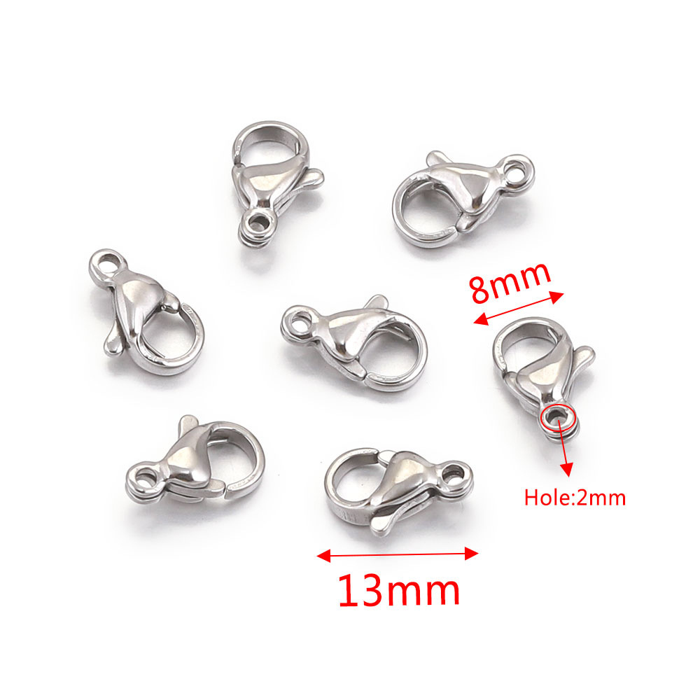 Stainless Steel Lobster Clasp Hooks Jewelry Findings for DIY Making Materials Necklace Bracelet Chain