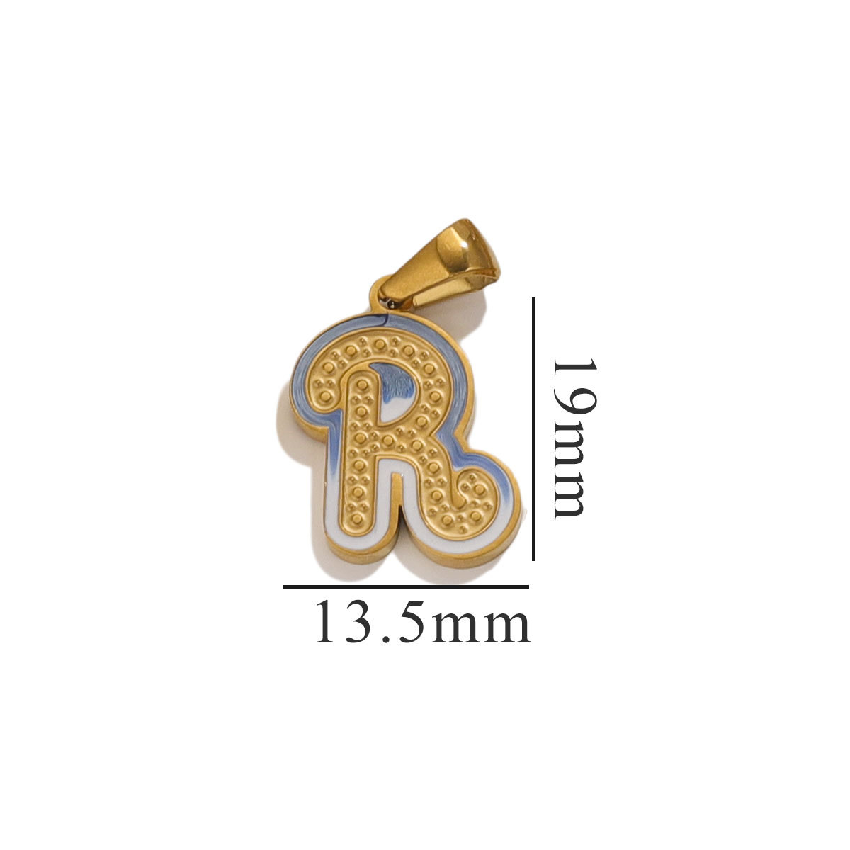 26 Letter Alphabet Charms Stainless Steel Enamel Letter Charm for Women Necklace Earring Jewelry Findings Pendants Bulk