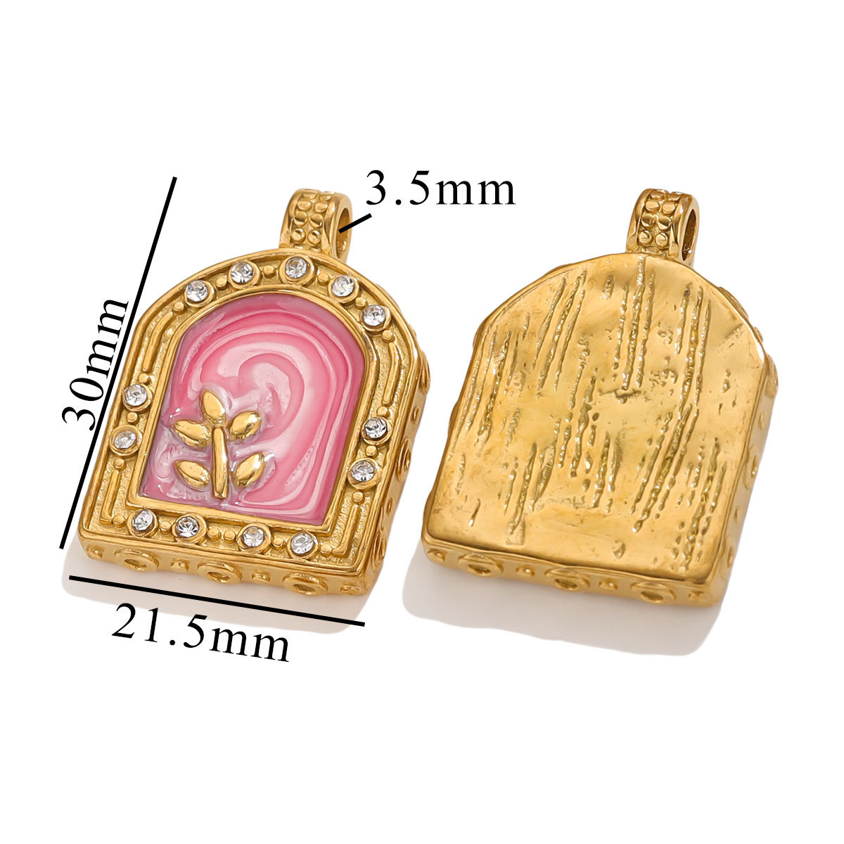 Spring Stainless Steel Enamel Oval Square Pendant DIY Women’s Gold Necklace Bracelet Jewelry Making Accessories