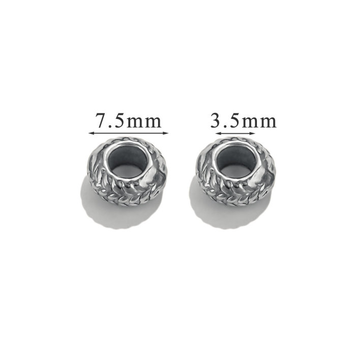 Round Stainless Steel 3.5mm Hole Spacer Beads For Jewelry Makings DIY Jewelry Loose Beads Jewelry Findings Accessories