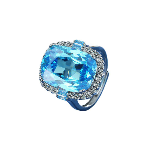 Sky Blue Cutring Rings for Women Gift Gemstone Jewelry Free Delivery Elegant Valentines Gift