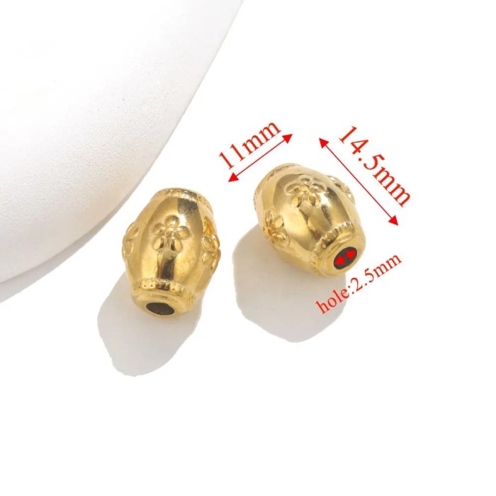 Stainless Steel Gold Plated Long Bamboo Round Tube Loose Spacer Charm Beads for DIY Necklace Bracelets Jewelry Making
