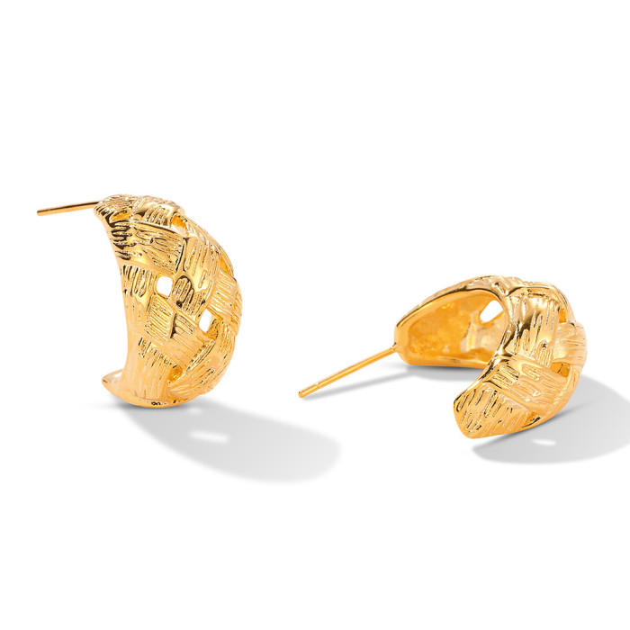 Fashion Exaggerated Gold Color Metal Earrings for Women Geometric Vintage Simple Metal Earrigns Jewelry Gifts