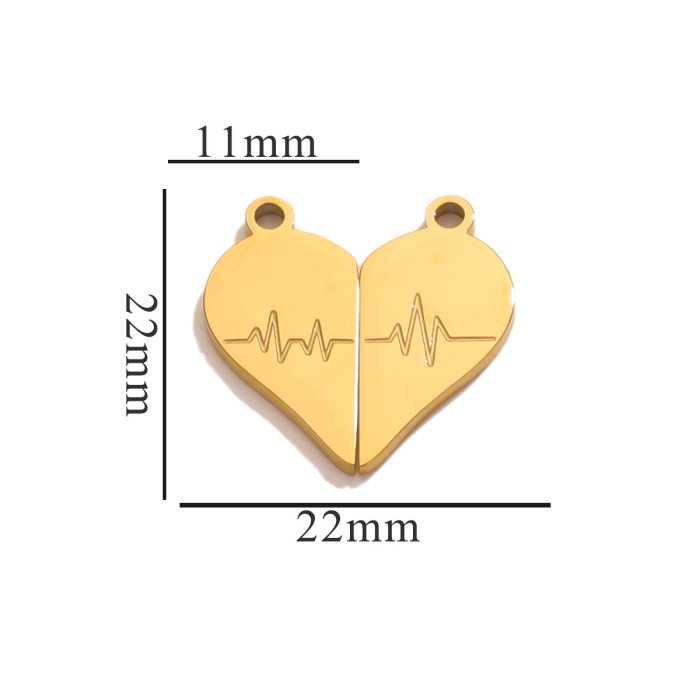 Fashion Best Friends Pendants Heart Enamel Metal Charms DIY Making Bracelets Necklace Women Jewelry Gifts