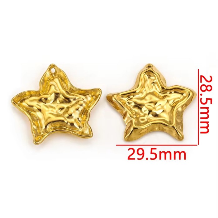 Stainless Steel Gold Plated Charm Connector Triangle Round Embossed Metal Pendant for DIY Necklace Jewelry Making Wholesale