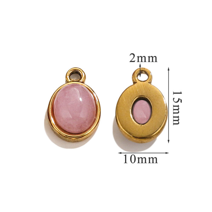 Stainless Steel Crystal Glass Square Talisman Pendant Suitable for DIY Women's Earrings Necklace Jewelry