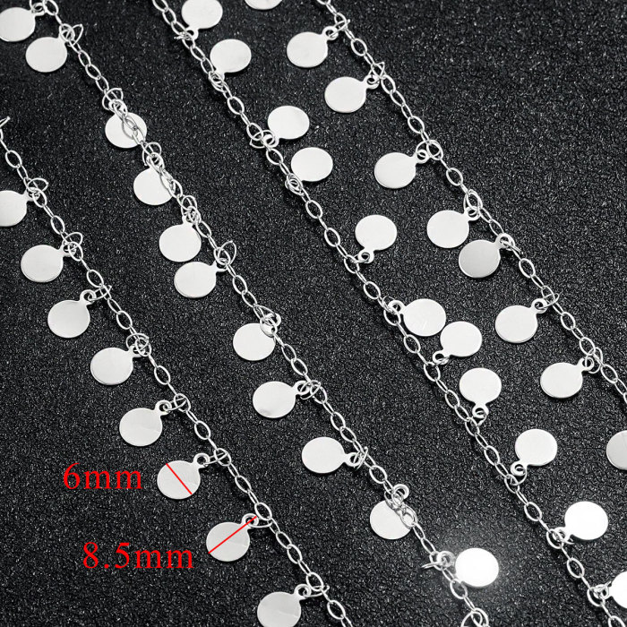Stainless Steel Disc Chains Gold Color Round Charms Pendants Chain for Jewelry Making DIY Necklace Bracelet