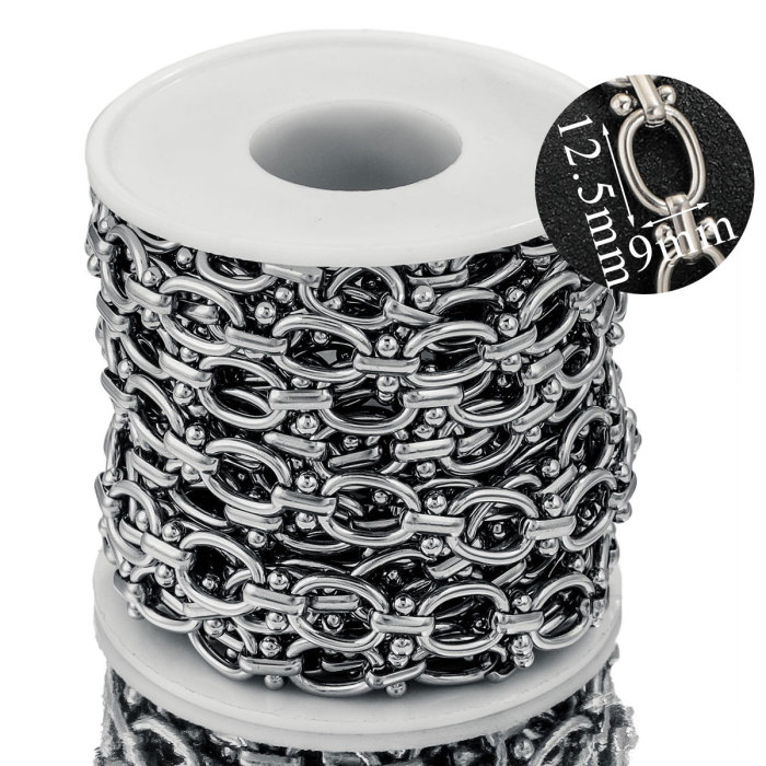 New High Quality Stainless Steel Thick Chain Multi-style Egg Buckle Barbell Do Not Fade Personality Punk DIY Bracelet Necklace