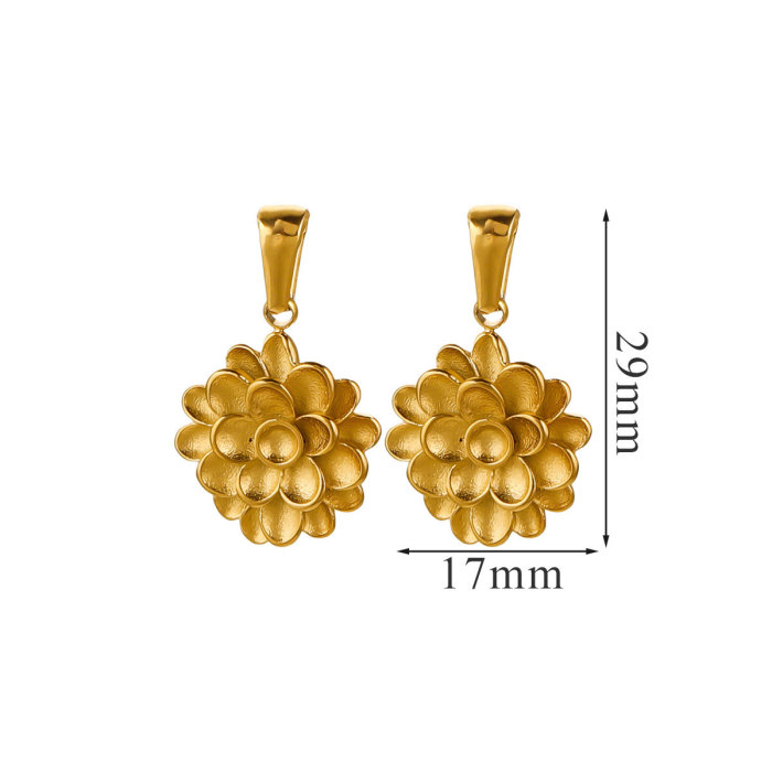 Stainless Steel Pendants Base Gold Plated Vintage Flowers DIY Women Jewelry Necklaces Bracelet Craft Making Accessories