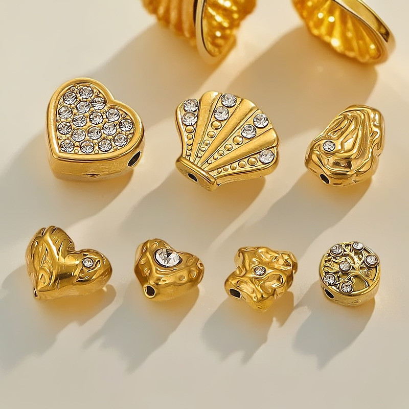 Stainless Steel Vintage Styles Irregular Shape Spacer Beads for DIY Necklace Bracelets Jewelry Making Accessories