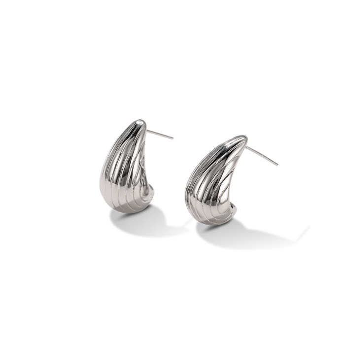 Trendy Water Drop Stud Earrings for Women Light Luxury Fine Jewelry Minimalist Trendy Accessories