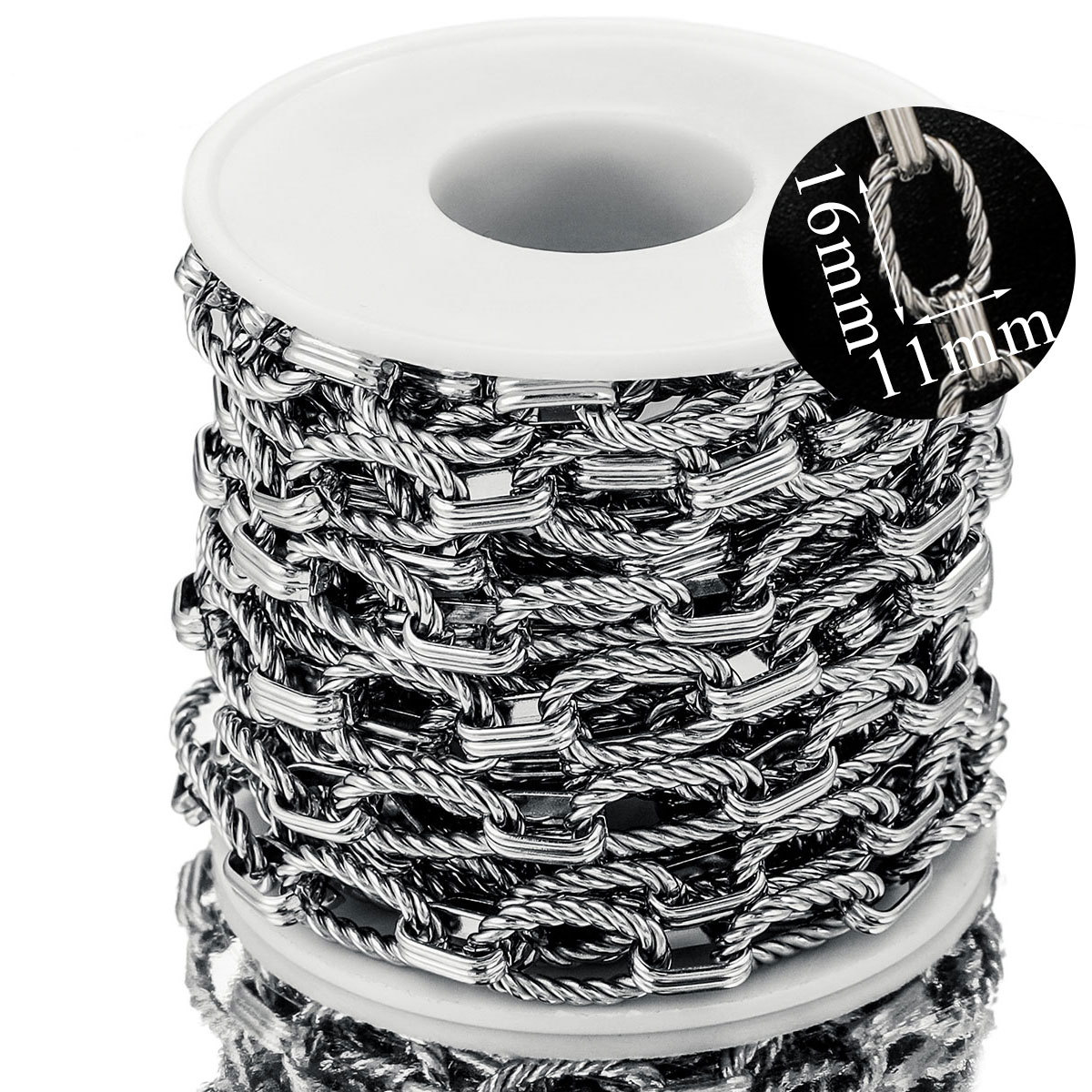 New High Quality Stainless Steel Thick Chain Multi-style Egg Buckle Barbell Do Not Fade Personality Punk DIY Bracelet Necklace