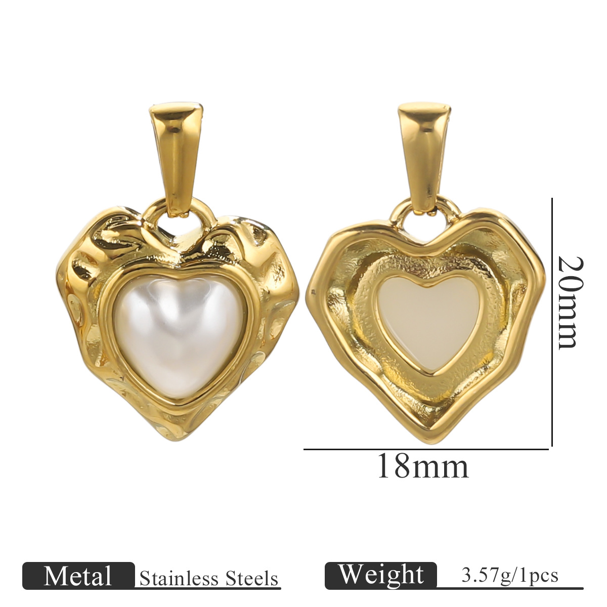 New Retro 18K Gold Plated Pearl Star Heart Charms Diy Earrings Components Necklace Pendant Jewelry Findings Accessories