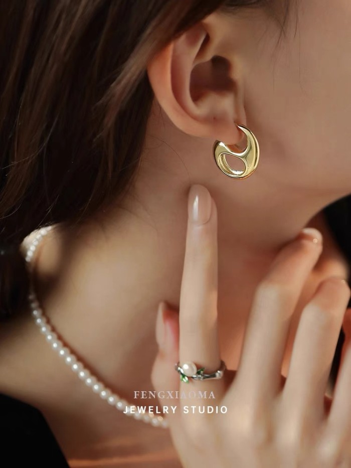 New Fashion Gold Silver Colour Geometry for Women Personality Originality Pendant Earrings Party Jewelry Accessories