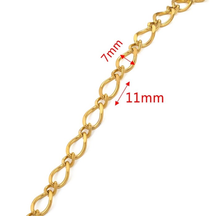 Stainless Steel PVD 18K Gold Plated Link Chain Big Rolo Cable Bulk Chains for Jewelry Making Necklace Bracelet Accessories