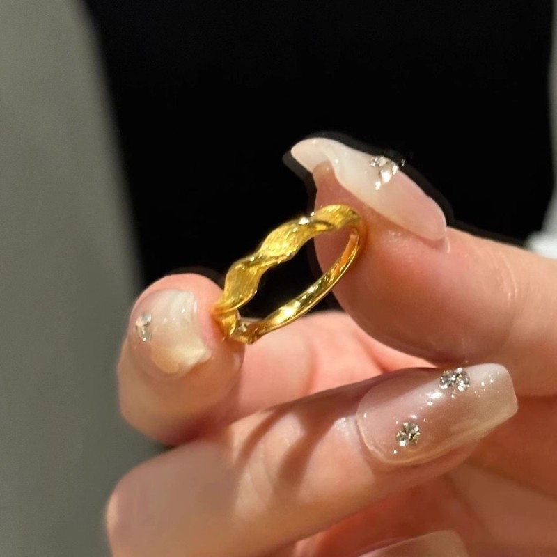 Minimalist Luxury Mobius Ring for Women Gold Color Twisted Copper Adjustable Open Finger Rings Engagement Love Gifts Jewelry