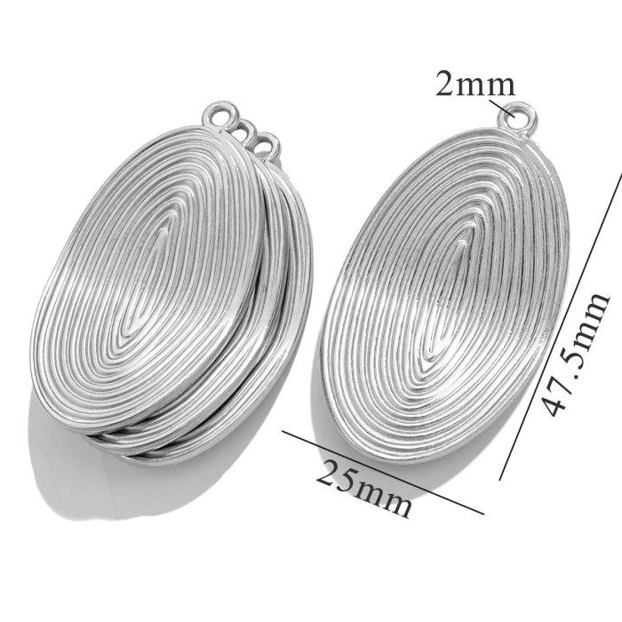 Stainless Steel Gold Plated PVD Rhombus Oval Charm Connector for DIY Necklace Jewelry Making Supplies Accessories Who...