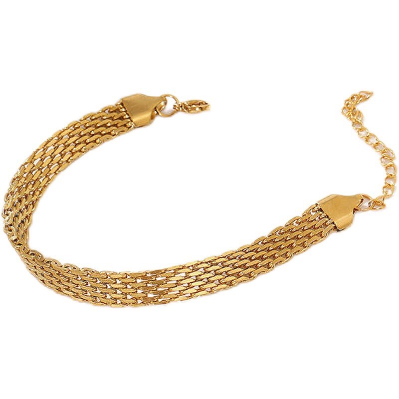 2025 New Wide Chunky Twist Bracelets for Women Gold Color Link Cubic Chain Bangle Gift