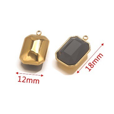 High quality Square Shape Crystal Charms Pendants For Jewelry Making Bracelet Necklace Keychain Accessories