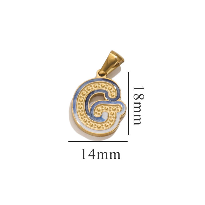 26 Letter Alphabet Charms Stainless Steel Enamel Letter Charm for Women Necklace Earring Jewelry Findings Pendants Bulk