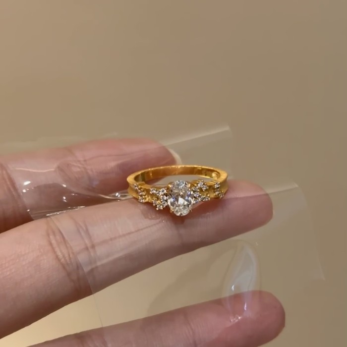 Fashion Korean Style Ring for Women Small Luxury Design Exquisite Versatile Index Finger Ring Super Sparkling Zircon Rings Gift