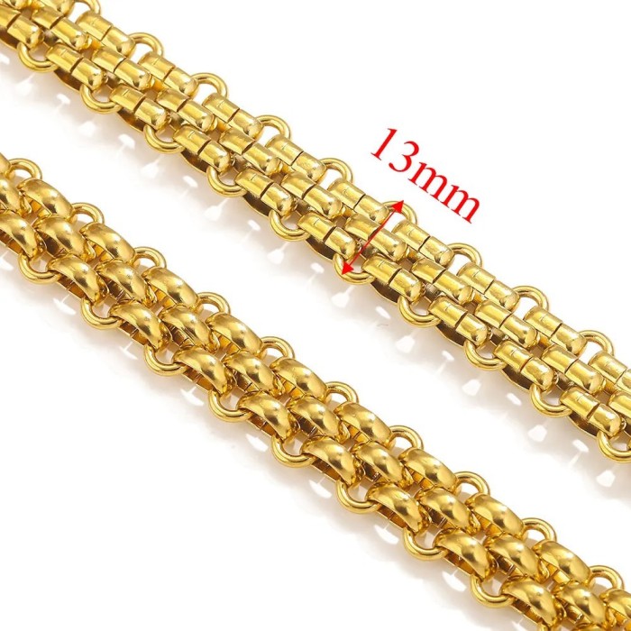 Non Fade Stainless Steel Hip Hop Punk Teardrop Bracelet DIY Jewellery Handmade Necklace Bracelet Gold Plated Chain Supplies