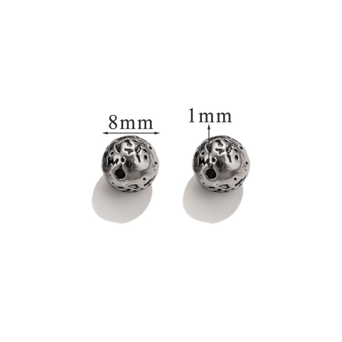 Stainless Steel Vintage Square Tube Flower Bead Spacer Large Holes Beads for Bracelet Jewelry Making Necklace