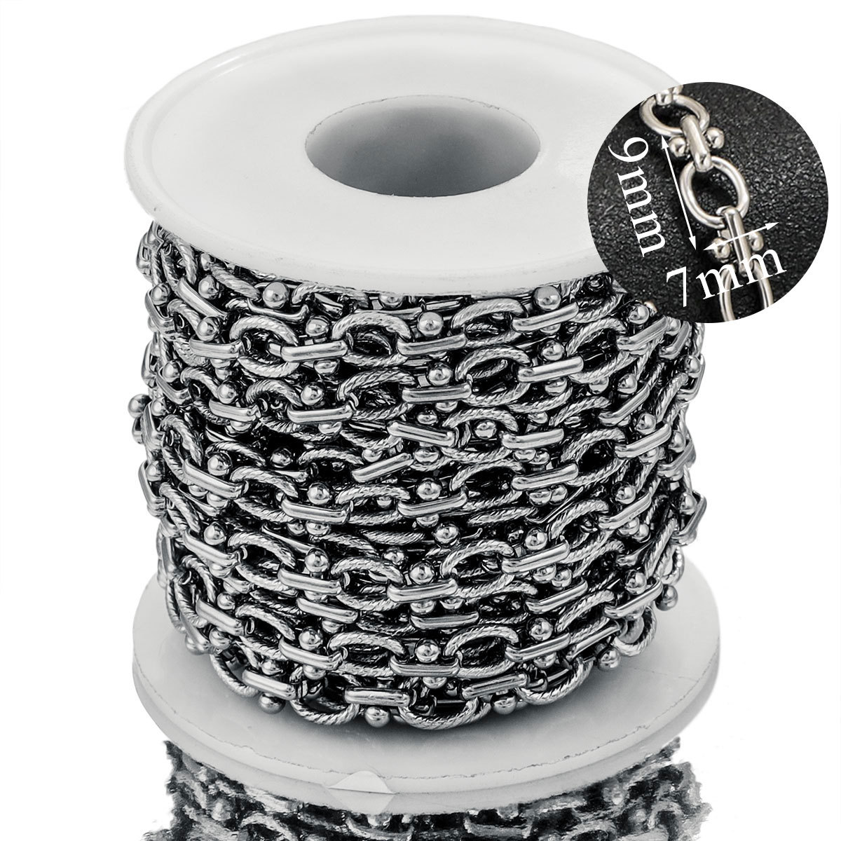 New High Quality Stainless Steel Thick Chain Multi-style Egg Buckle Barbell Do Not Fade Personality Punk DIY Bracelet Necklace