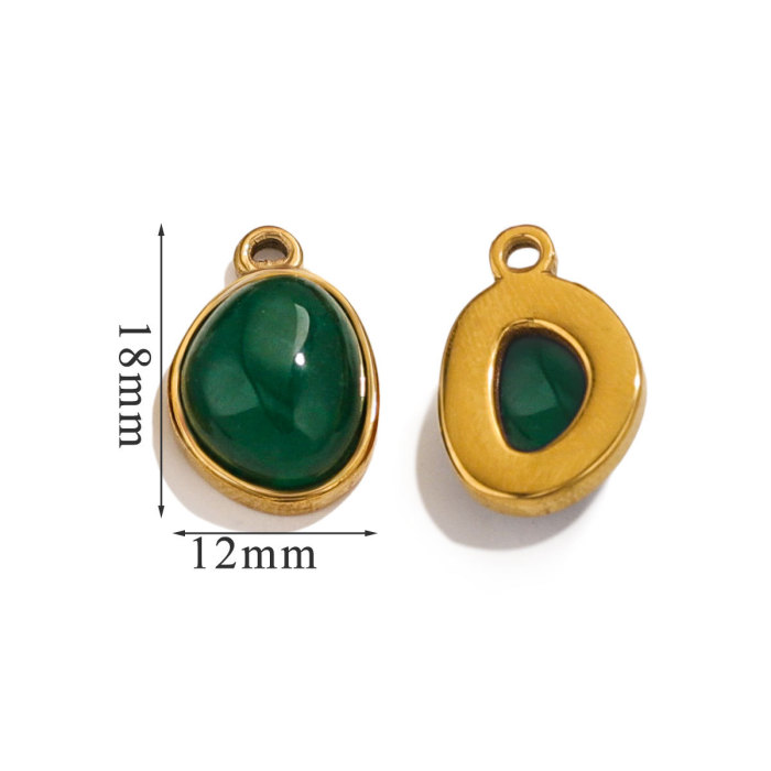 New 18K Gold Plated Natural Stone Waterdrop Charms DIY for Pendant Necklace Earrings Jewelry Findings Accessories