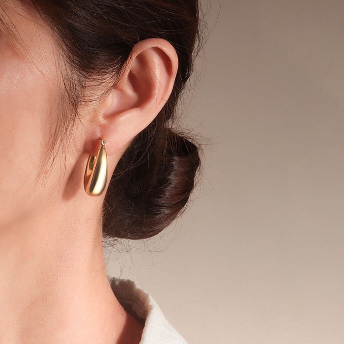 Hot sale Golden U-Shaped Wedding Small Hoop Earrings for Women Girl Luxury Designer Jewelry Accessories Jewellery