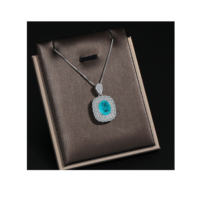 Oval Shape Tourmaline Gemstone Jewelry for Women Necklace Ladies Trendy Vintage Jewelry Gift