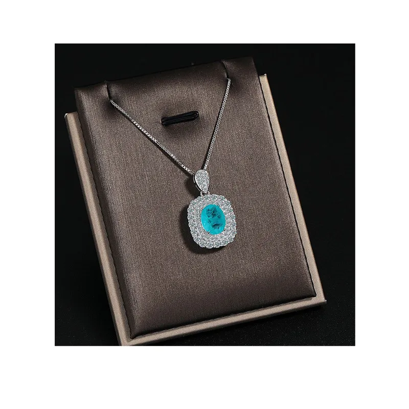 Oval Shape Tourmaline Gemstone Jewelry for Women Necklace Ladies Trendy Vintage Jewelry Gift