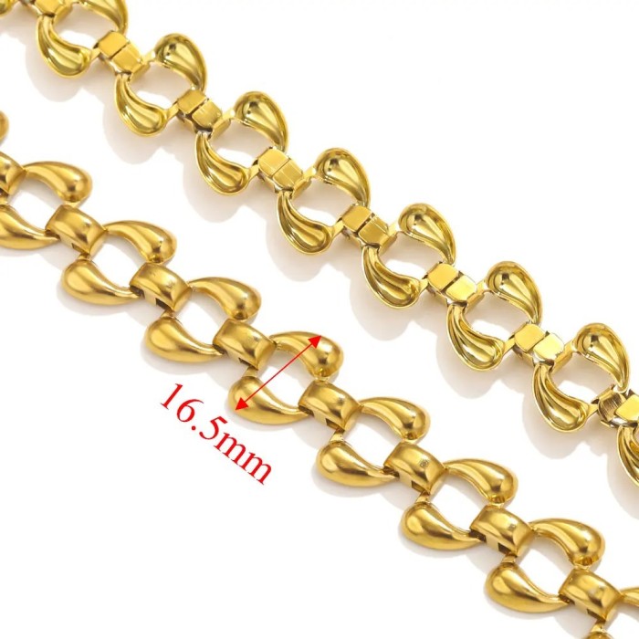 Non Fade Stainless Steel Hip Hop Punk Teardrop Bracelet DIY Jewellery Handmade Necklace Bracelet Gold Plated Chain Supplies