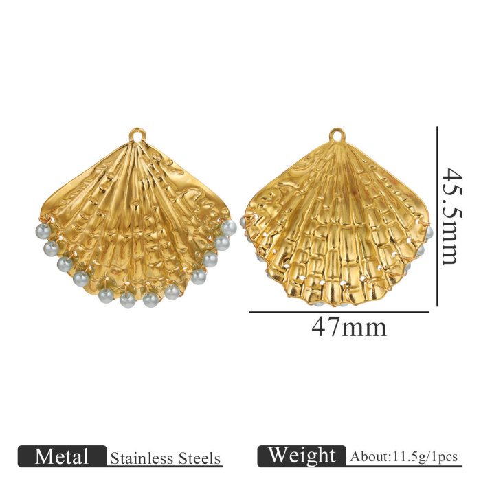 Stainless Steel Shell Pendant Conch Scallops Charms for Jewelry Makings Supplies DIY Summer Ocean Earring Necklace Accessories