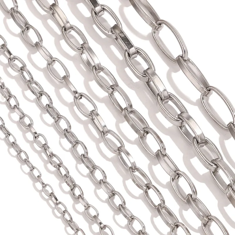 Stainless Steel Natural Crystal Chain Charm Yellow Red Green Crystal DIY Charm Necklace Bracelet Connector Accessories