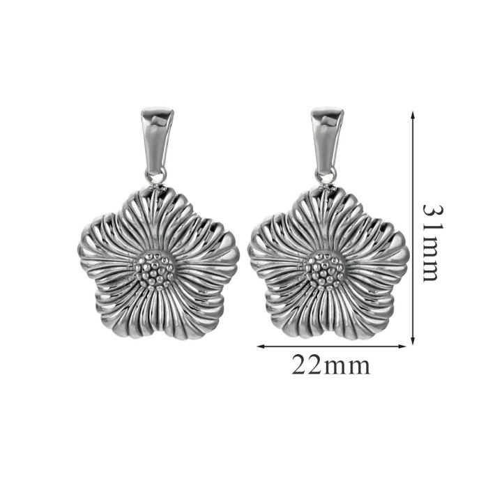 Stainless Steel Pendants Base Gold Plated Vintage Flowers DIY Women Jewelry Necklaces Bracelet Craft Making Accessories