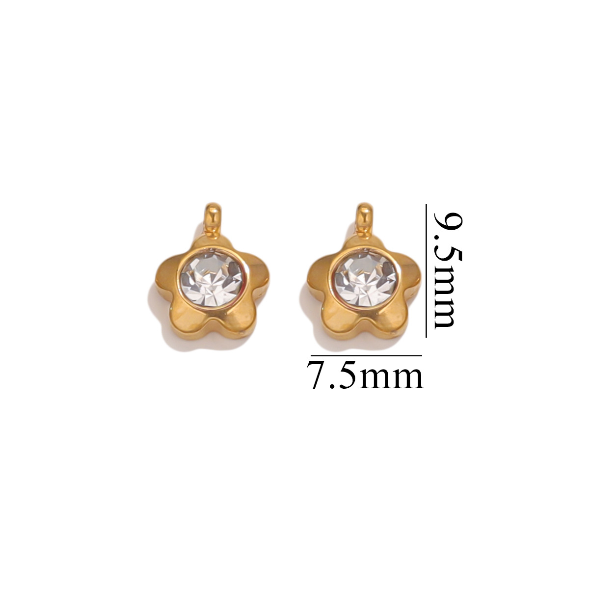 Stainless Steel Rhinestones Small Charms For Jewelry Making DIY Gold Charm Pendants Earrings Bracelet Making Supplies Bulk
