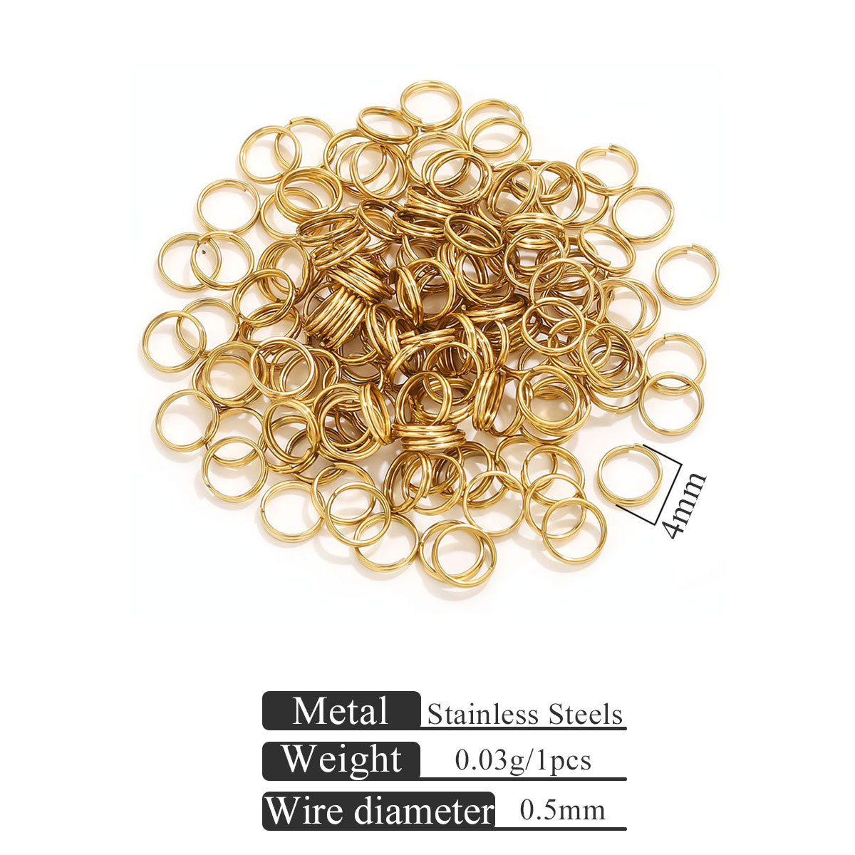 Stainless Steel Open Double Jump Rings for Key Double Split Rings Connectors DIY Craft Jewelry Making