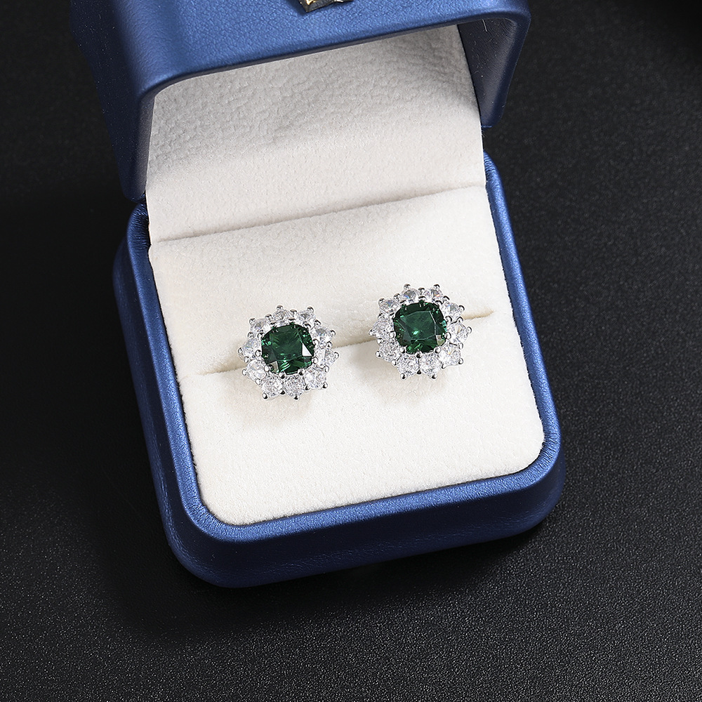 Luxury Blue Color Sunflower Silver Color Bride Jewelry Set for Women Lady Anniversary Gift Jewelry Wholesale