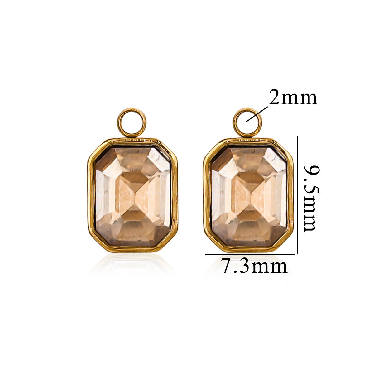 High quality Square Shape Crystal Charms Pendants For Jewelry Making Bracelet Necklace Keychain Accessories