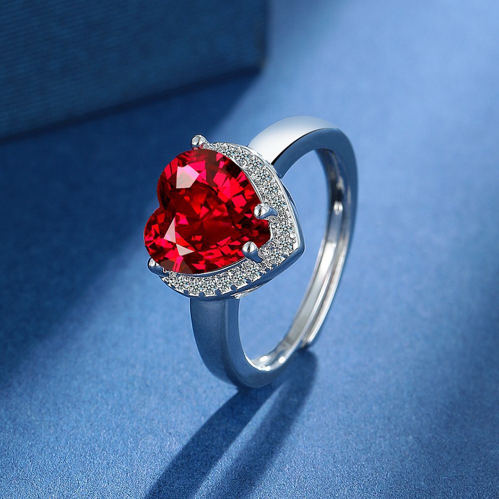 Original Heart Red Gem for Women Fashion Clavicle Chain Wedding Jewelry Party Gift