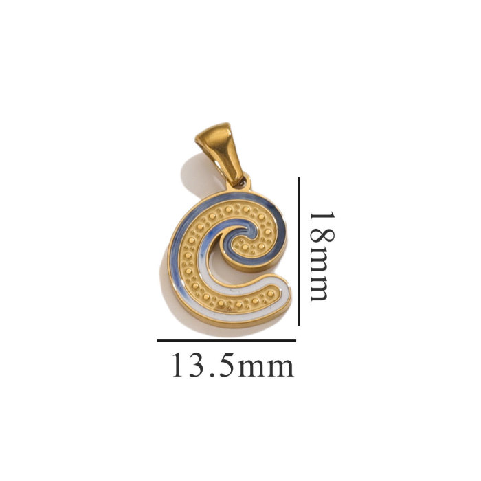 26 Letter Alphabet Charms Stainless Steel Enamel Letter Charm for Women Necklace Earring Jewelry Findings Pendants Bulk