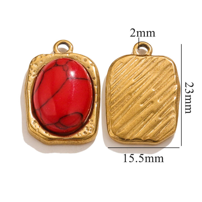 Vintage Jewelry Stainless Steel Natural Stone Oval for DIY Men's and Women's Earrings Necklace Jewelry Crafts