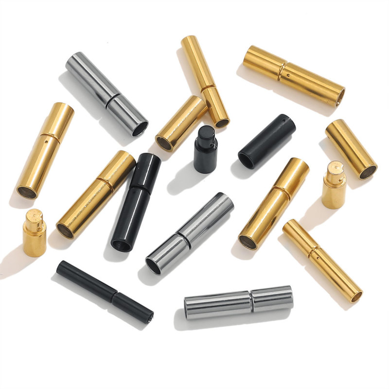 Stainless Steel Clasps Gold Silver Rose Gold Color Leather Cord End Connector for DIY Necklace Bracelet Jewelry Making