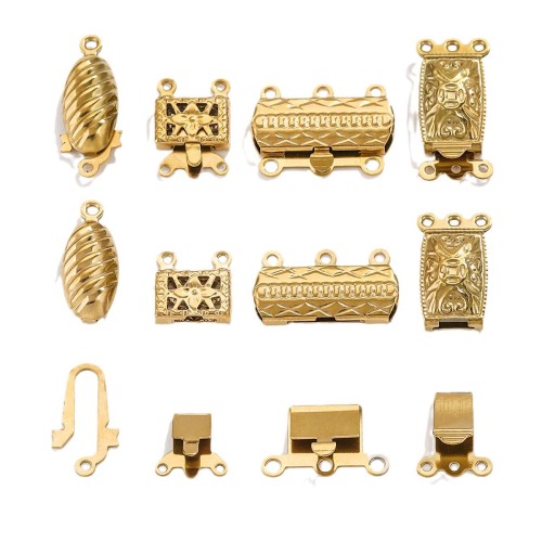 Stainless Steel Filigree Fish Hook Clasp Clasp Necklace Bracelet Connectors for DIY Pearl Knotted Jewelry Making Craft