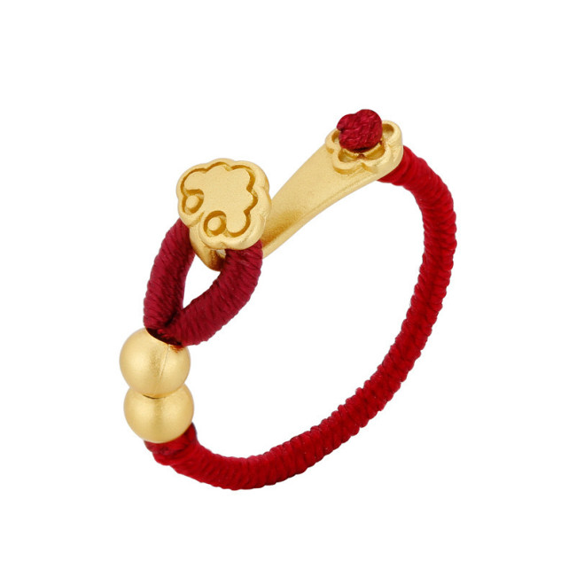 New Ruyi Braided Rope Ring Gold Retro New Chinese Style Hand Ring Jewelry